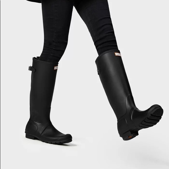 COPY - HUNTER original tall adjustable black rain boots - Picture 1 of 8